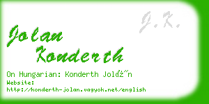 jolan konderth business card